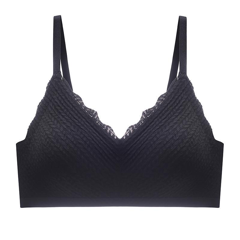 

Бесшовный спортивный бюстгальтер Wheat Ears Lace - фиксированная чашка, подчеркивает маленькую грудь, предотвращает провисание, сексуальный вид M (80-100 jin)