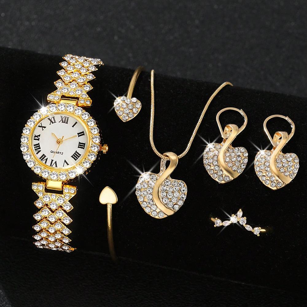 Watch Roman Pattern Diamond-encrusted Women's Watch Women's Watch Quartz Watch Bracelet Women's Watch
