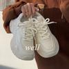 Sports and Leisure Shoes Women's Summer New Fashion Lace-up Mesh Breathable Versatile Platform Retro Dad Shoes