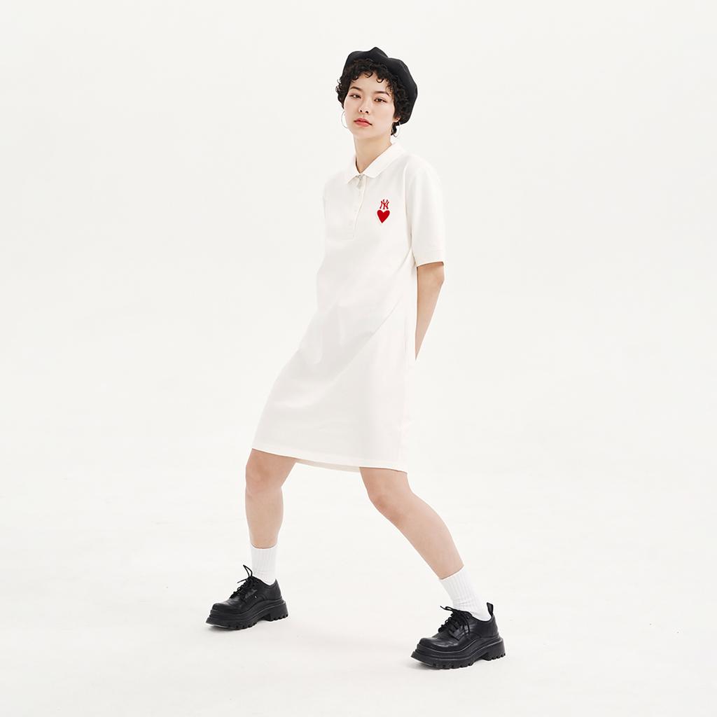 New MLB New York Yankees Short Sleeved Dress Women's White 3FOPH0133-50CRS