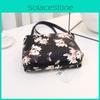 Stylish Ladies Shoulder Bag With Flower Print Durable Nylon Lining Neutral Gender