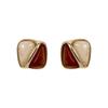 2025 Trendy Retro Coffee-Colored Earrings for Women - Autumn/Winter Hong Kong Style, Perfect for Everyday Elegance and Internet Celebrity Style.