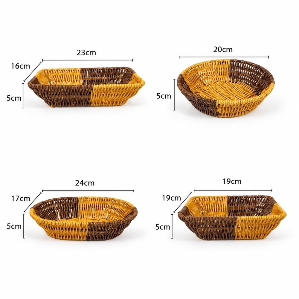 Handwoven Rattan Basket Multi-purpose Storage Tray New Wicker Basket For Kitchen Organizer