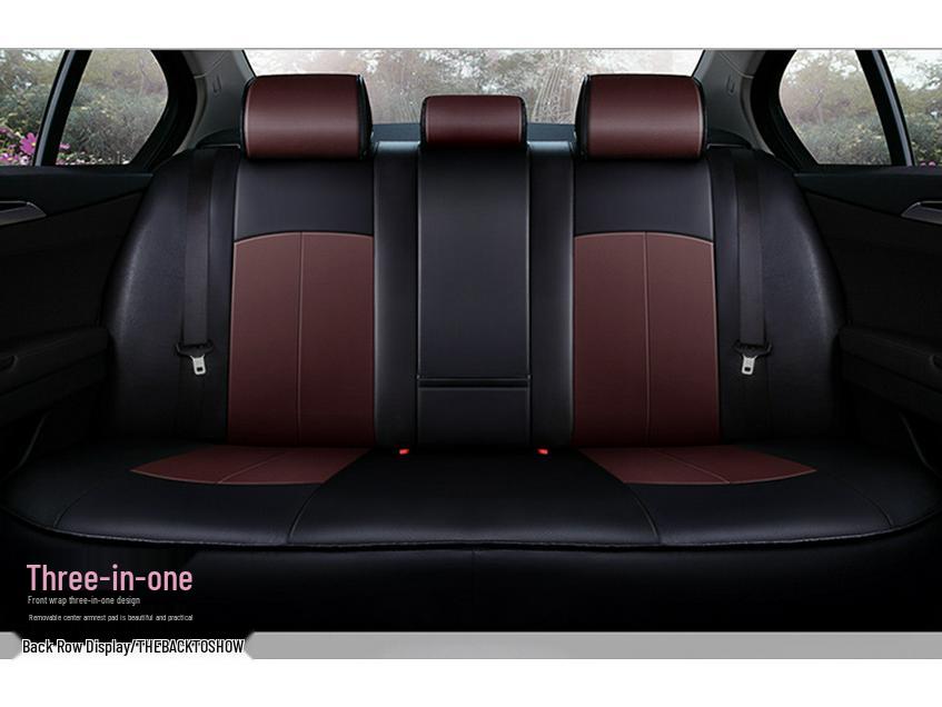 Universal Full Leather 3D Surround Car Seat Cushion - All-Season Protection