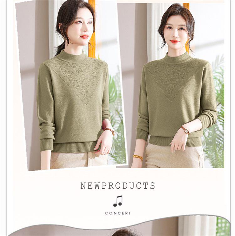 Autumn Thick Knit Lapel Sweater for Middle-Aged Women 50+