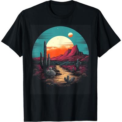 Cactus, Desert, Nature, Vintage Retro Wanderlust, Minimalist T-Shirt