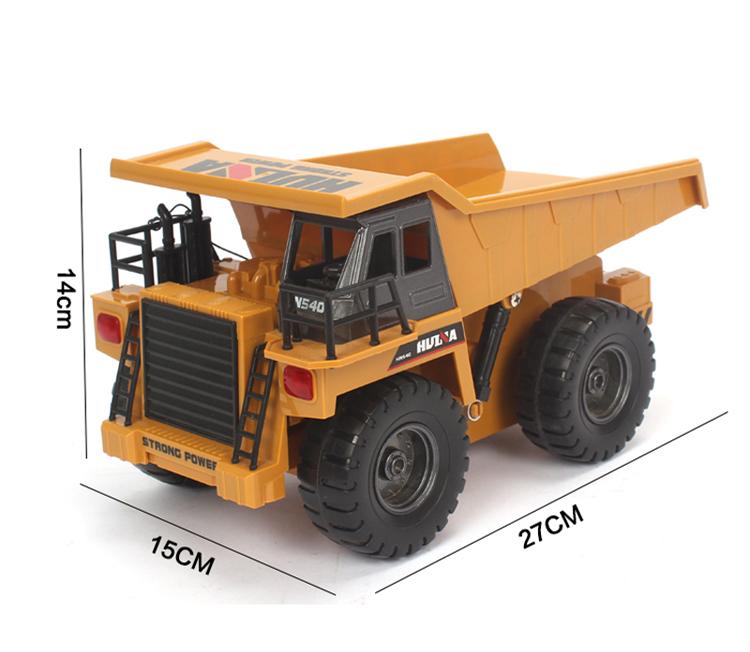 Huina 1540 Rc Dump Truck 1:18 6 Ch 2.4G Alloy Remote Control Dump Truck 4WD Construction Vehicle Toys Machine Model Car for Boy