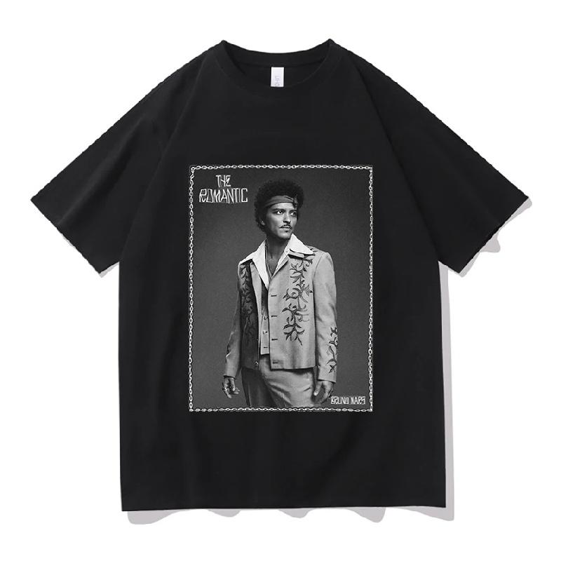 

Bruno Mars I Just Might Tour T-shirt THE ROMANTIC Printing Tshirt Fashion Short Sleeve Cotton Male T Shirt Unisex Aesthetic Tops XXXXXL чорний