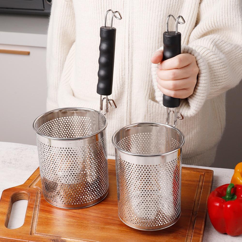 Stainless Steel Hot Pot Strainer Spoon Hanging Pasta Colander Frying Basket Frying Chip