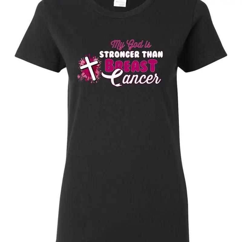 My God is Stronger Than Breast Cancer Paint Splatter Cross Women T Shirt