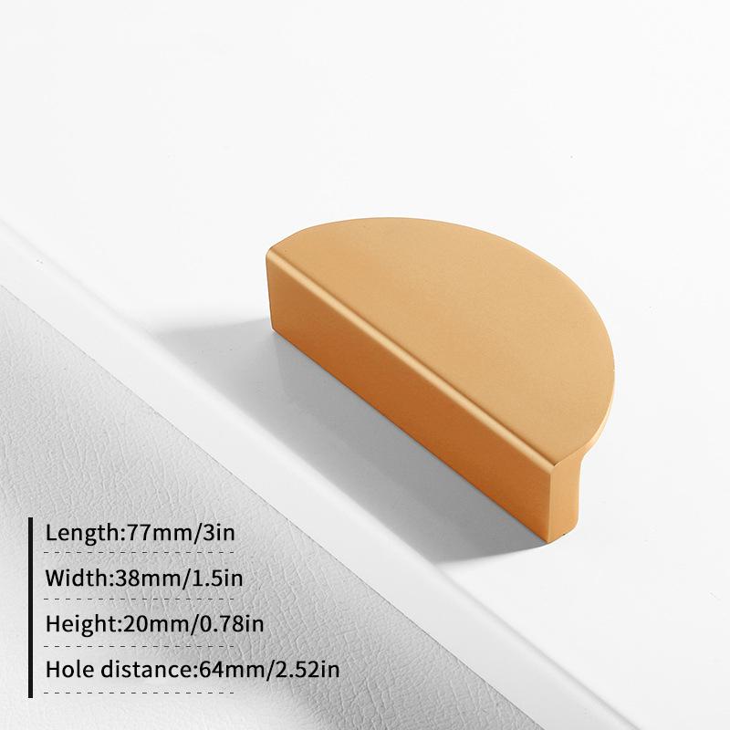 

Gold Semi-Circular Cabinet Pull, sleek aluminum alloy material, minimalist furniture knob for home cabinet and wardrobe decorati (Rose Gold,S) рожевий колір золота