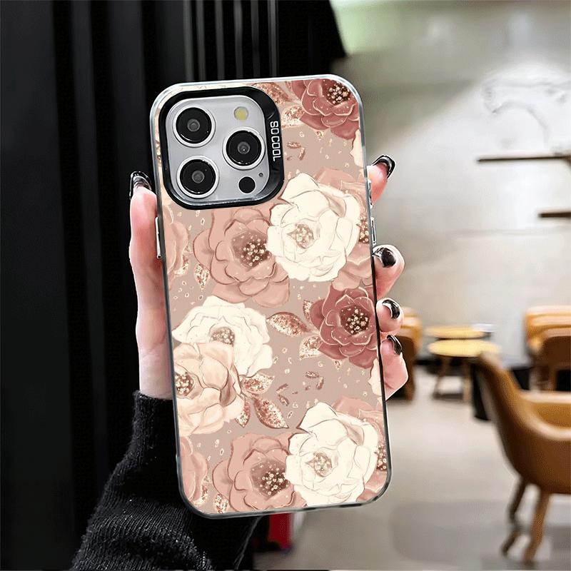 Beautiful Rose Gold Art Soft Phone Case for iPhone 15 16 17 Pro Max 17Air 16E 14 Plus 13 12 Mini Shockproof Cover Back Shell