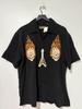 Dragonfly Shirt Mens Large Black Flames Skulls Embroidered Rock Camp Bowling Unisex T-Shirt