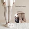 Girls' Winter Lambswool Tights - Fleece-Lined, Thick Base Layer Pants, Solid Color