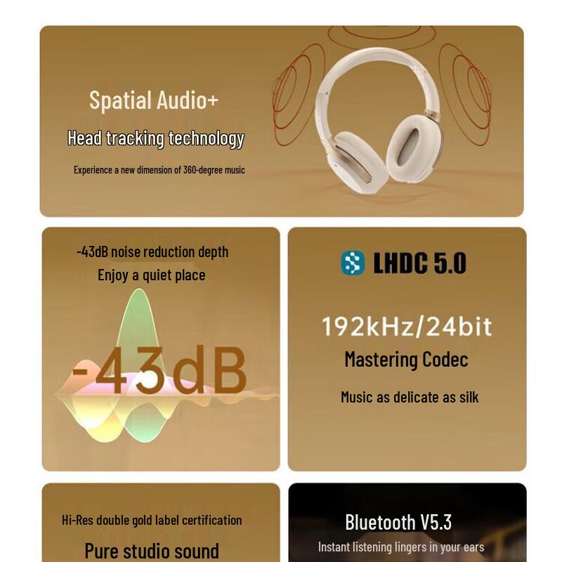 EDIFIER LS820NB Pro Wireless Over-Ear Headphones with Spatial Audio and Active Noise Cancellation