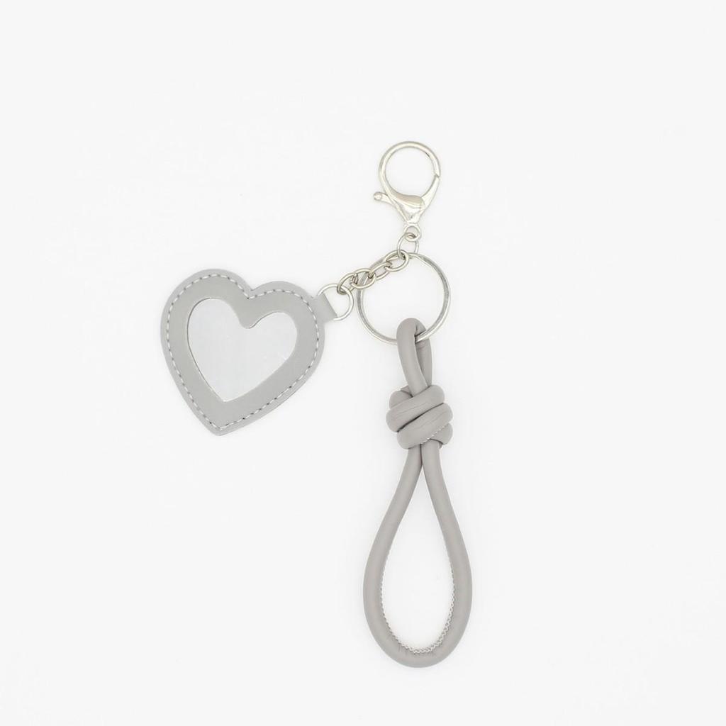 Handmade Woven PU Rope Mirror Keychain Bag Ornament