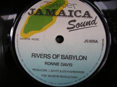 

7inch Record RONNIE DAVIS / DILLINGER - Rivers Of Babylon / Crucial In A Ba JS909 Jamaica Sound 1978 UK Reggae, Ska & Dub Used