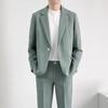 Abito da sposo tinta unita da uomo, casual, da festa, stile coreano, alla moda, vestibilità aderente, set da 2 pezzi, taglie forti
