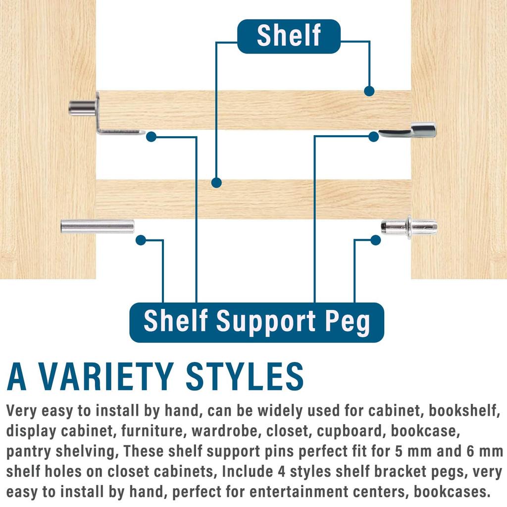 120Pcs 7-character Board Support Central Shaft Glass Laminate Support Bracket Wardrobe Cabinet Laminate Support Laminate Nail