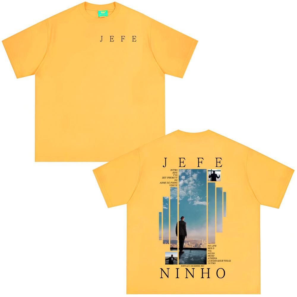 Rapper Ninho Jefe Graphic T-shirt Male Fashion Oversized Streetwear Men Women Tees Hip Hop Pop Music T Shirts Male Casual Cotton