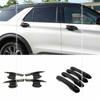 8x For Ford Explorer -2025 Gloss Black Car Door Handle+Door Bowl Trim Cover