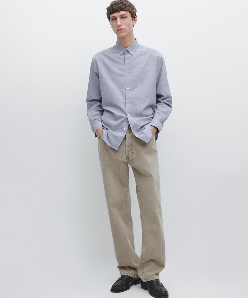 Masimodutti Regular Fit Melange Cotton Shirt