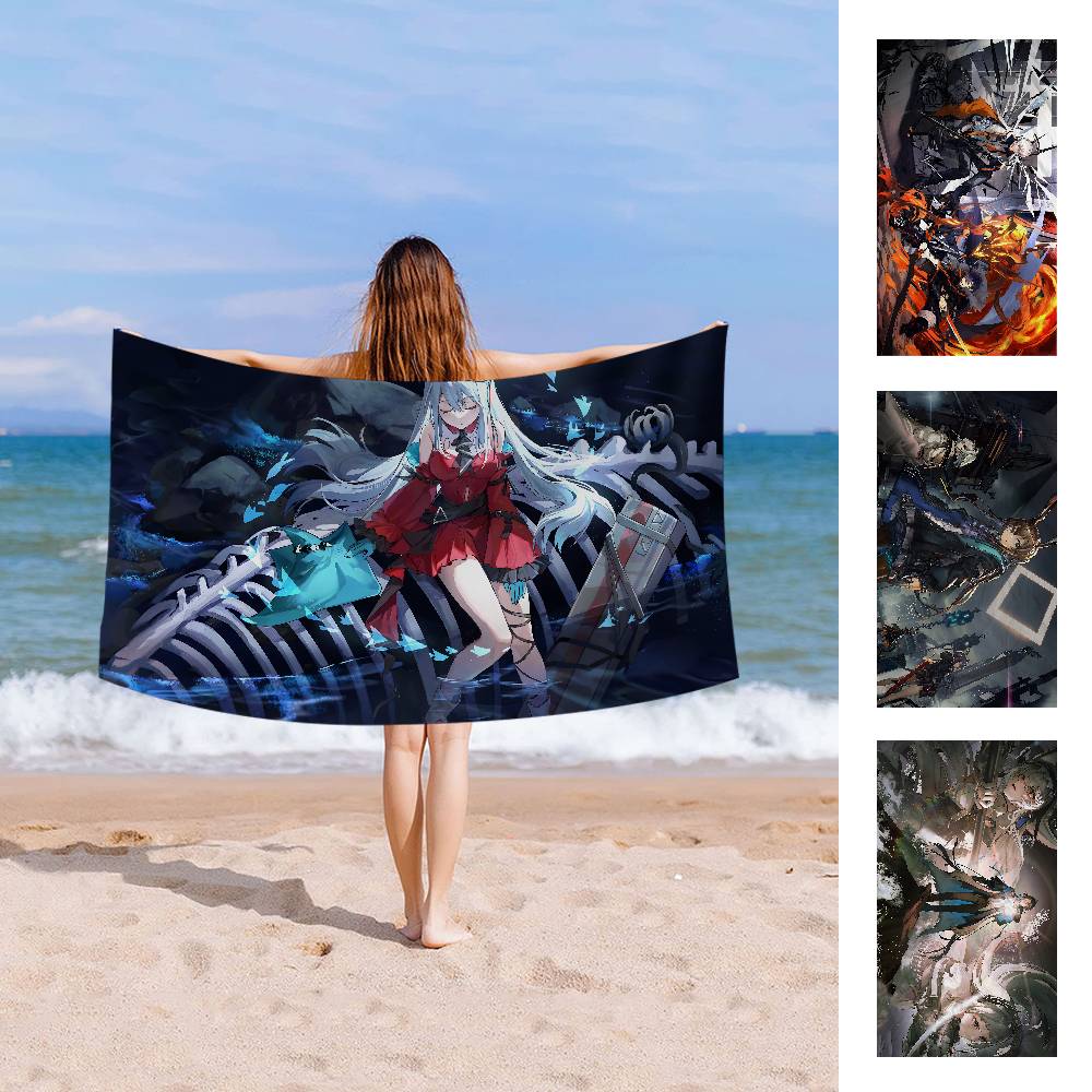 A-Arknights Microfiber Blanket Quick Drying Beach Towels Oversized Printing Super Absorbent Pool Towel Blanket