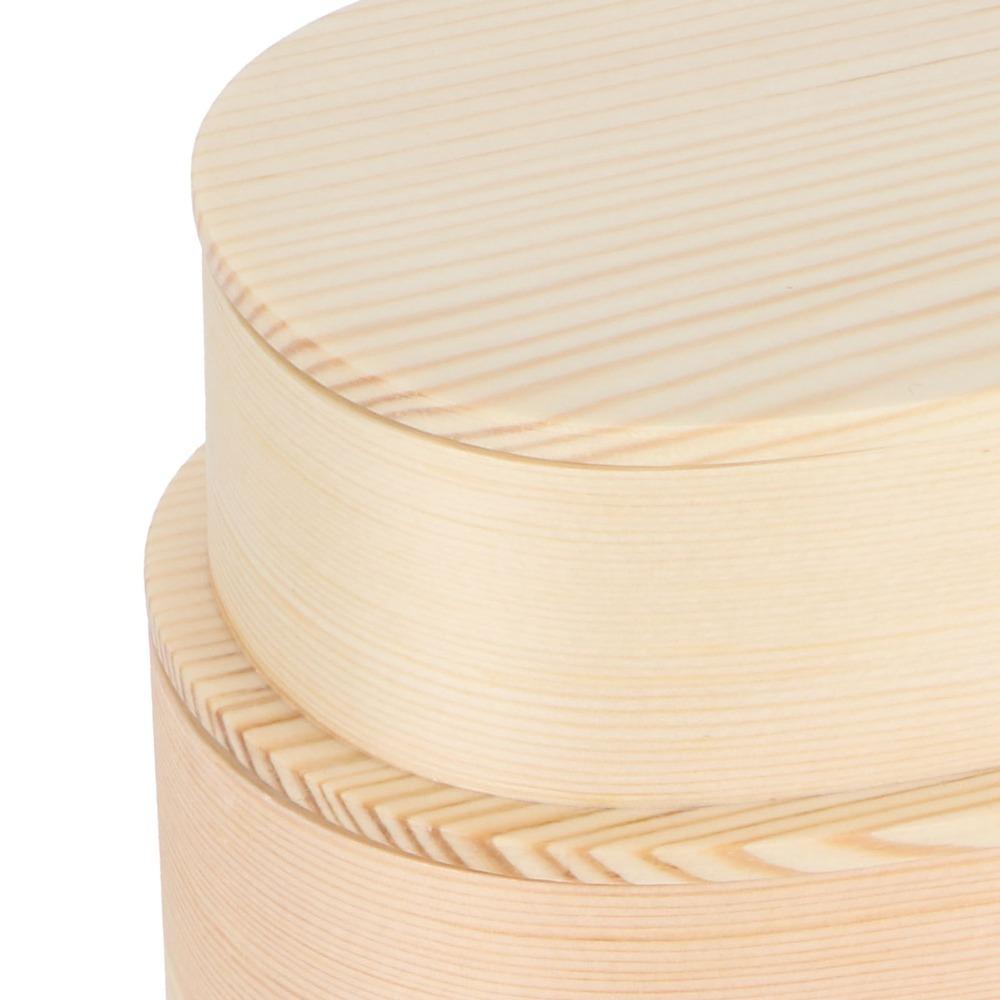 With Divider Japanese Bento Box Wooden Material Double Layer Lunch Box  For Travel абрикосовый
