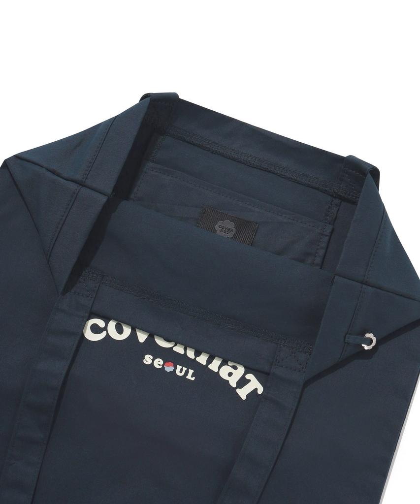 Covernat Woman Clover Heart Cooper Logo Seoul Eco Bag Navy