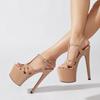 Fashion Liyke Runway Fashion 17CM Extreme High Heels Stripper Pole Dance Platform Sandals Women Peep Toe Wedding Banquet Shoes Apricot
