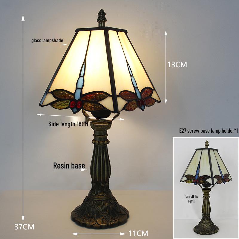 Tiffany Vintage Stained Glass Table Lamp for Bedside or Cafe