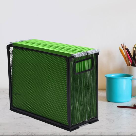 Úložný koš Organizér pořadačů Síťovaný design s dutou rukojetí Odnímatelná Jednoduchá instalace Upevňovací spona Domácí potřeby Úložný koš na hračky