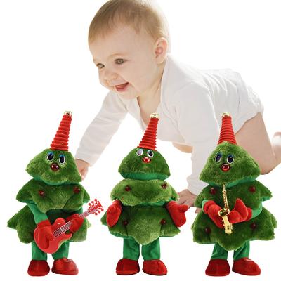 Electric Christmas Plush Dolls Singing Dancing Xmas Tree Toy Creative Plush Xmas Tree Dolls Christmas Gift for Kids