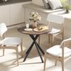 80cm Industrial Round Dining Table - Brown