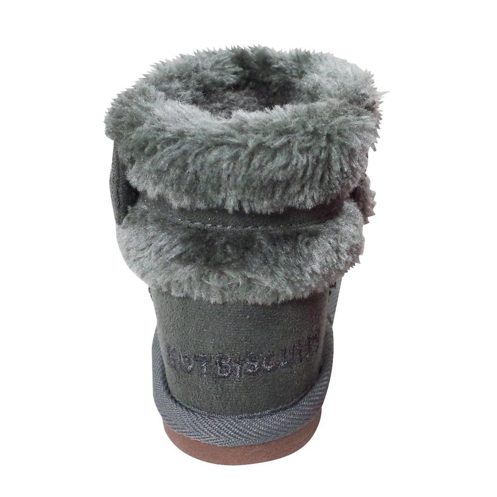 MIKIHOUSE HOT BISCUITS Fur Side Ribbon Boots, Gray, 14cm, 73-9402-973