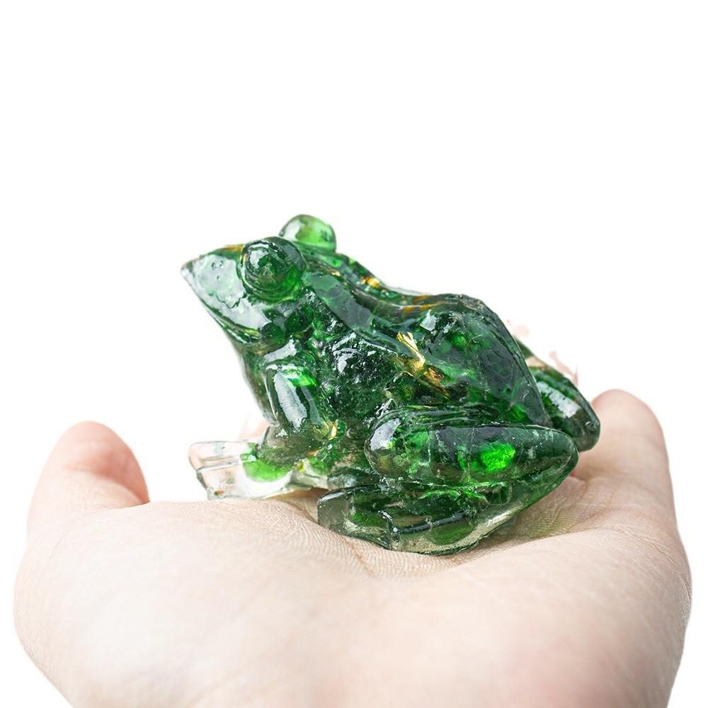 Crystal Resin Frog Aquarium Decor With Cute Design For Office Desk And Gift