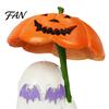 Miniature Halloween Props Ghost Figurine with Pumpkin Umbrella And Bat Eyeglasses, Cute Spooky Home Accents Creative Statue for Holiday Party Desktop
