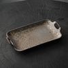 Handmade Gilt Glaze Rectangular Tea Tray Vintage Handle Tea Board Household Dishes for Serving Tableware Supplies Decoration