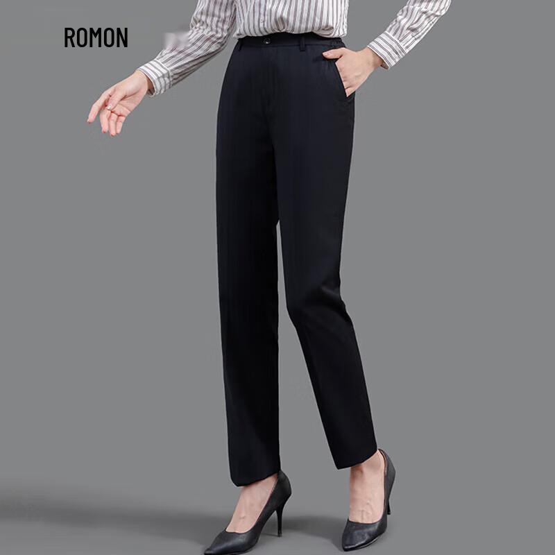 Romon Women's High-Waisted Straight-Leg Business Trousers