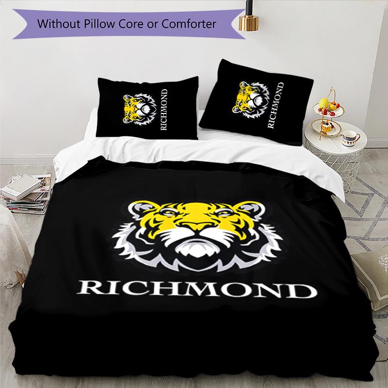 Richmond Tigers 3pcs Bedding Set Duvet Cover Closure Includes 1 Duvet Cover & 2 Pillowcases for All Seasons Bedroom Home Dorm Decor