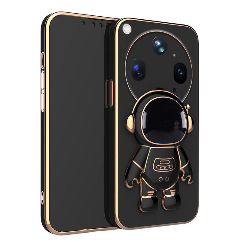 For OPPO Find X9 Ultra Case Shining Astronaut Spaceman Bracket Holder Design Soft Plating For OPPO Find X9S Back Cover