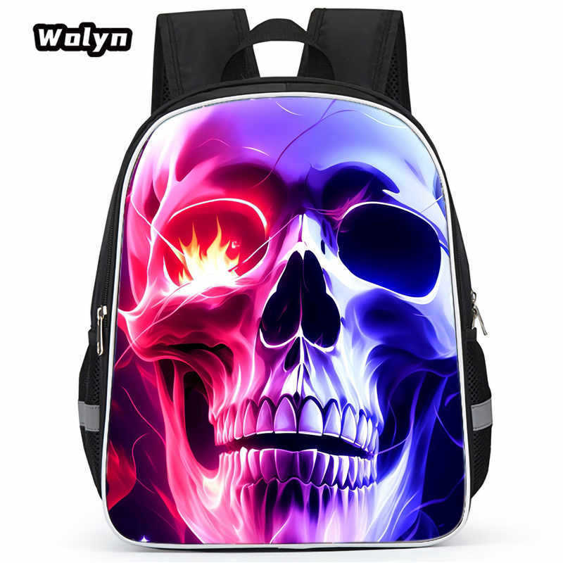 Skull Series Peripheral Animation Printing Backpack Student Bag Support