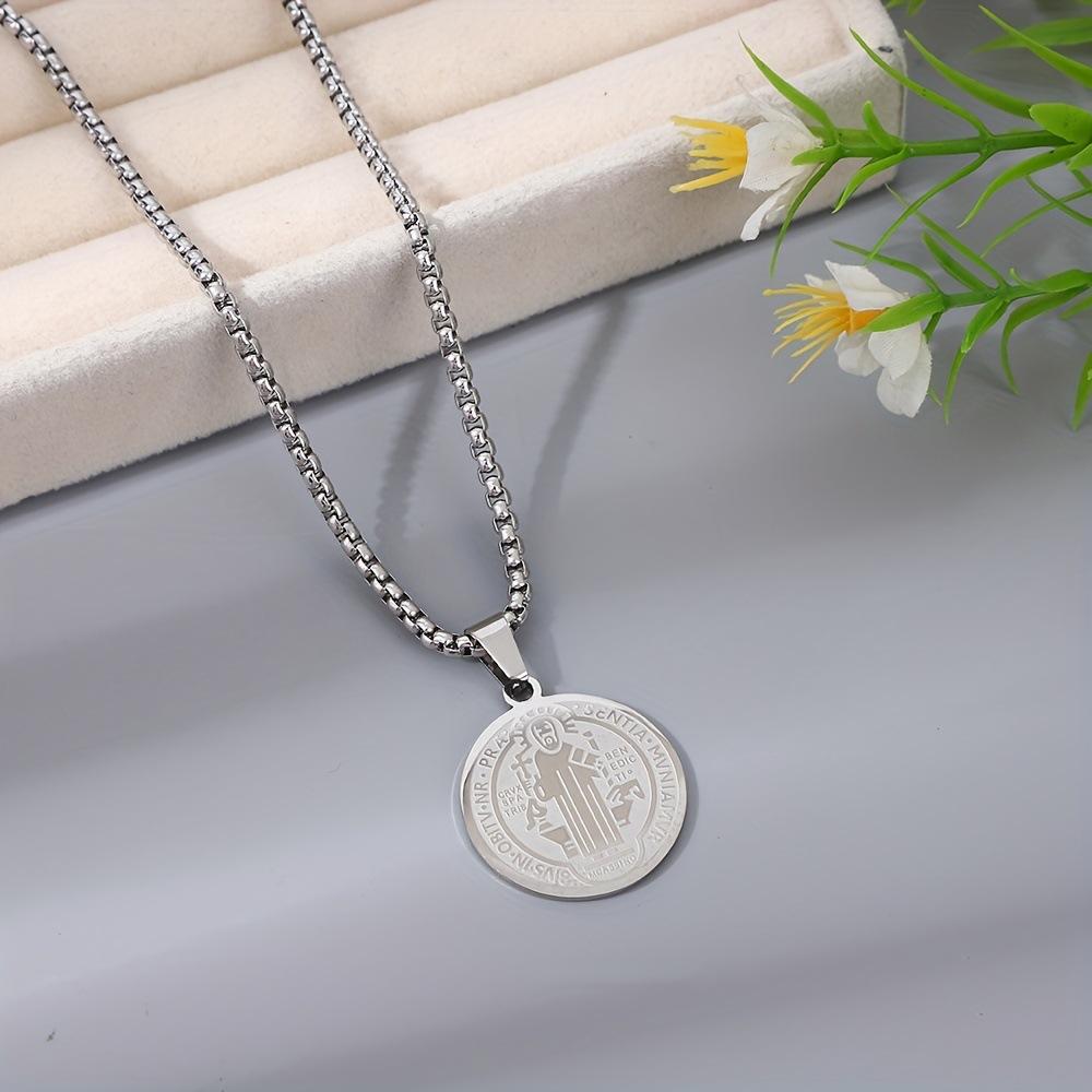 Trendy Brand Exorcist Letter Round Brand Jewelry Retro Men's Necklace Pendant