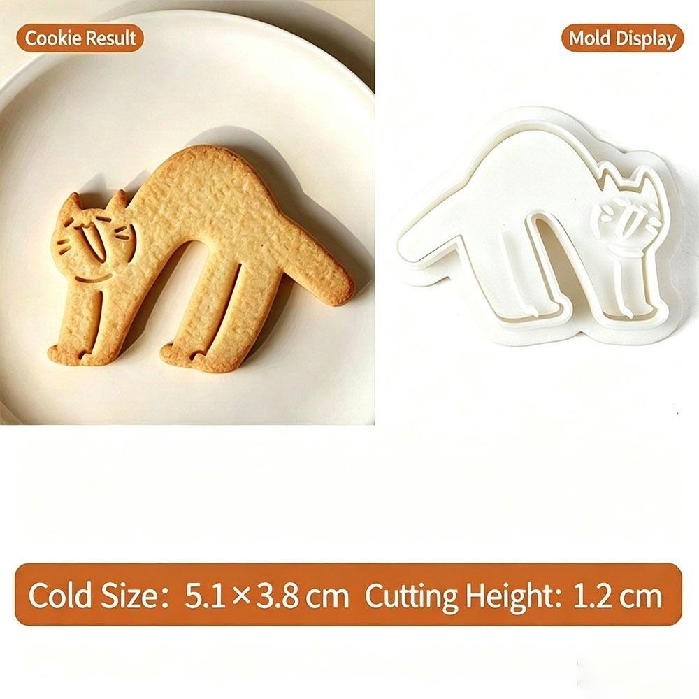 Cartoon Cat Cat Cookie Mold Hanging Cup Cookie Press New Cat Baking Stamp Coffee Cup Decoration