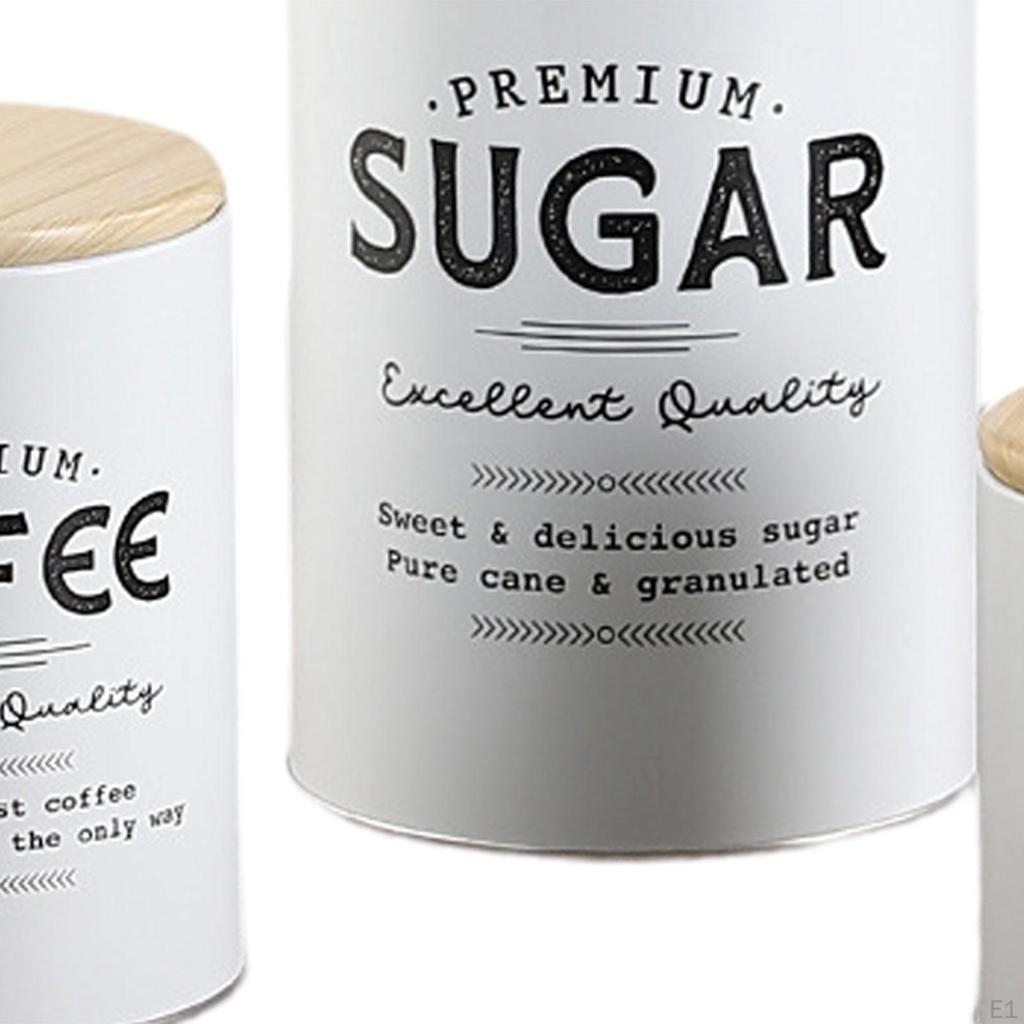 3 Canister Arrangement for Kitchen Counter Coffee Tea And Sugar Storage