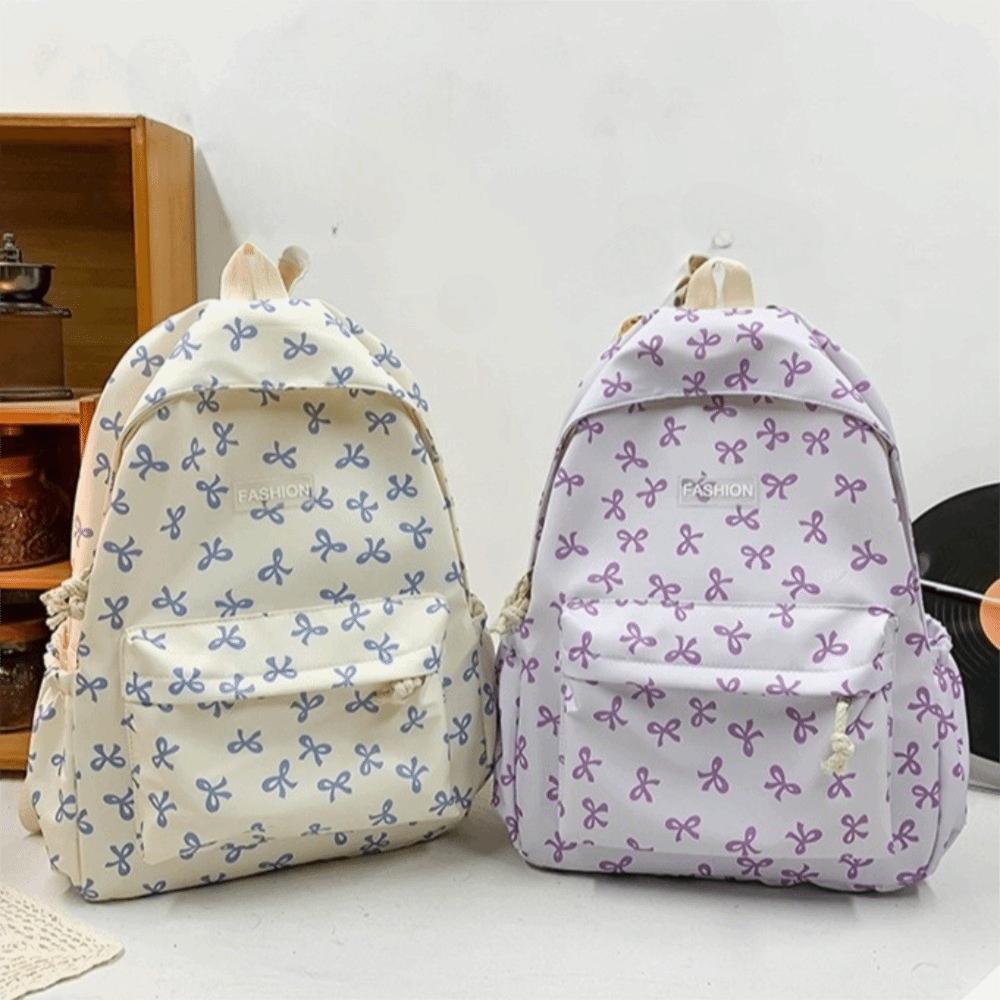 Nylon Bow Backpack Lightweight Teenagers Shoulder Bag Students School Bag  Junior High School