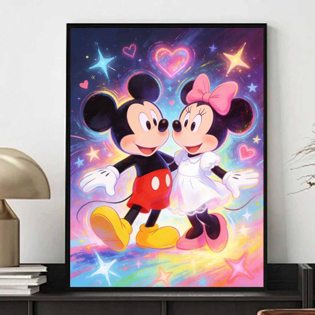 Disney Diamonds Full Diamond Art Painting Kit Mickey Minnie Romantic Hearts & Stars Diamond Painting Home Decor