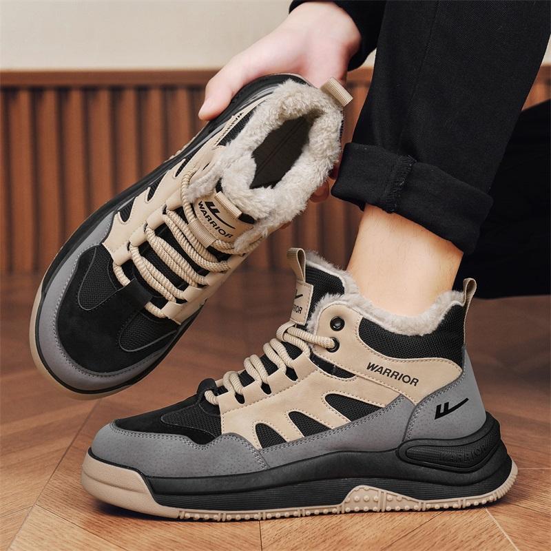 Warrior High-Top Lifestyle Casual Shoes Men sneakers Khaki Gray Black WXY-N286N02