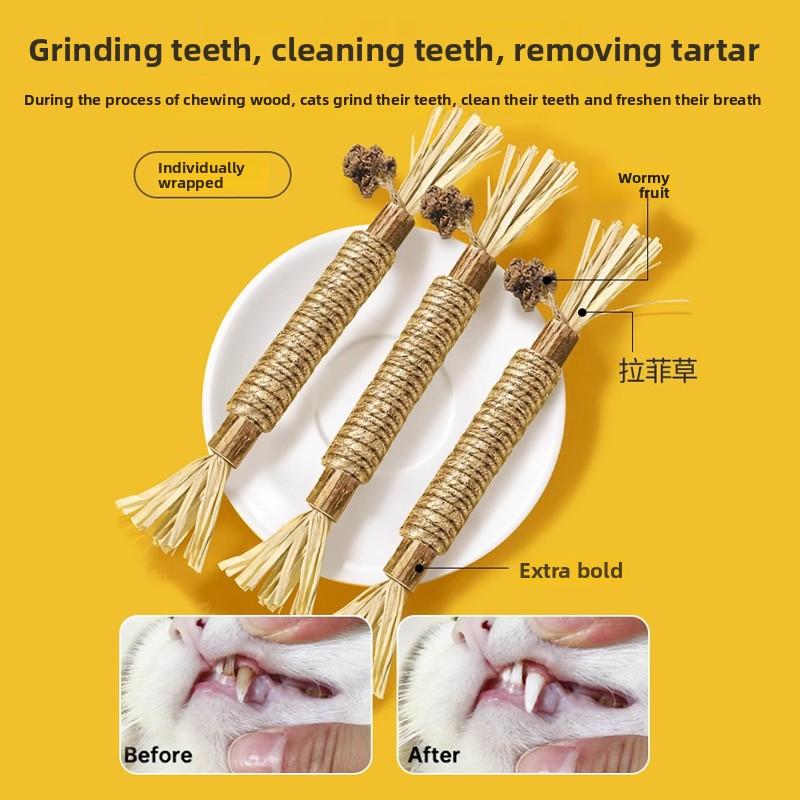 Mutianliao Teething Stick Cat Toy, Self-entertaining and Boring Cat Mint Ball, Cat Teasing Stick, Cat Refreshing Magic Tool for Kittens