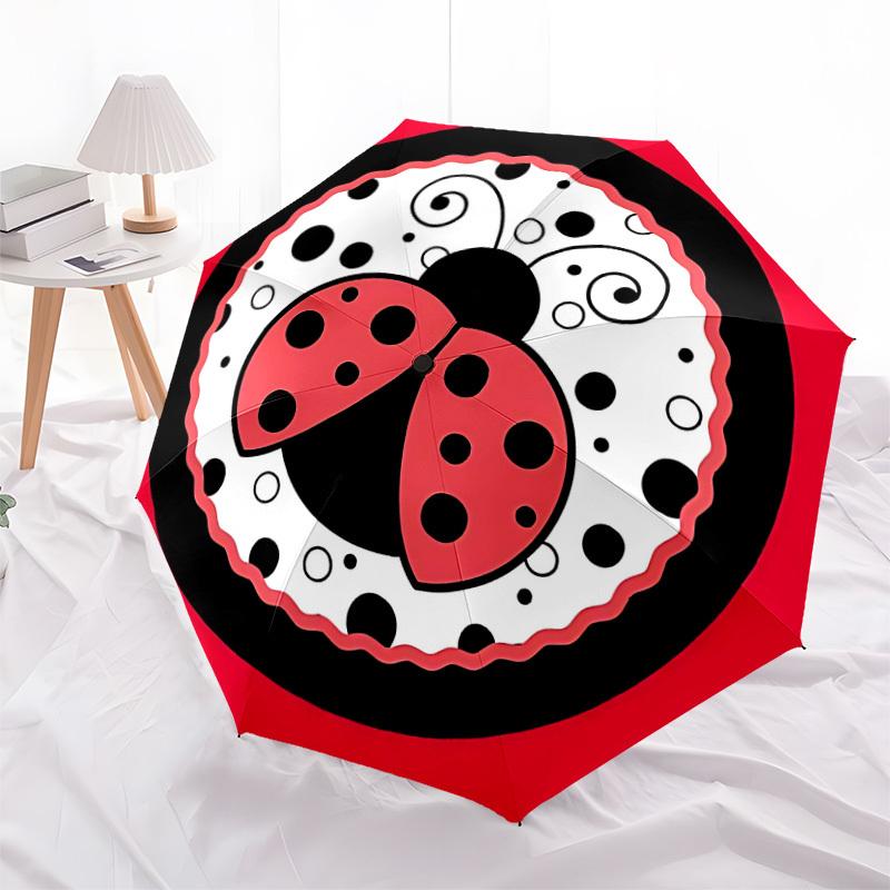 1pc Ladybug Insect Automatic Open/Close Umbrella, 8-Rib Sturdy Frame, Umbrella for Travel, Everyday, Formal Events yy251126033
